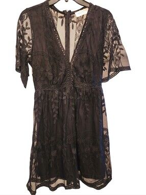 light my fire black lace mini dress Collide Lace Mini Dress